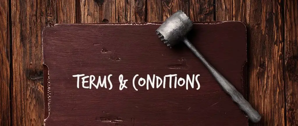A meat tenderiser with the text Terms & Conditions