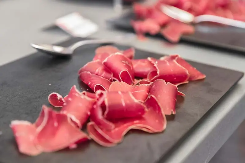 thin sliced bresaola